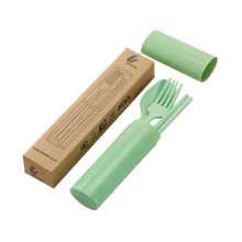 Wheat straw cutlery set. Chopsticks . tableware. Three-piece portable wheat tableware. Spoon fork chopsticks promotional gifts