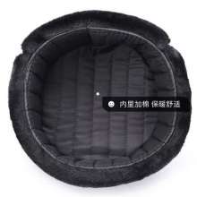 Fuchun Furniture Supplies in Lanshan District. Leather oil Lei Feng hat. Winter middle-aged and middle-aged men's hat in winter. Thickened plus velvet leather ear protection cotton cap for the elderly
