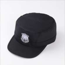 Security hat. hat. Men's new summer training hat. Black breathable flat top hat security uniform hat spring and autumn female hat
