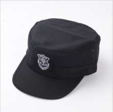 Security hat. hat. Men's new summer training hat. Black breathable flat top hat security uniform hat spring and autumn female hat