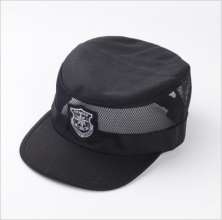 Security hat. hat. Men's new summer training hat. Black breathable flat top hat security uniform hat spring and autumn female hat