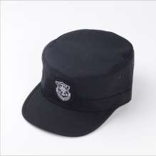 Security hat. hat. Men's new summer training hat. Black breathable flat top hat security uniform hat spring and autumn female hat