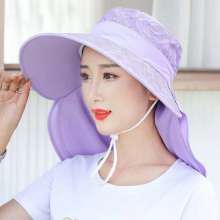 Sun hats female sun protection outdoor hats. hat . Summer anti-ultraviolet big-edge breathable sunshade mask to cover your face and tea picking hat