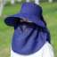 Sun protection hat with big edge. Women's summer cycling cover face cap, UV mask big cap. Eaves sun hat sun hat. Tea picking hat