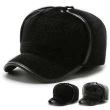 New men's hats for middle-aged and elderly people. Plush thick warm baseball cap. hat . Korean style mink fur winter outdoor outdoor Lei Feng hat