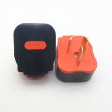 One piece of copper three-pole plug rubber-coated power plug converter 1.4 thick copper wiring plug only