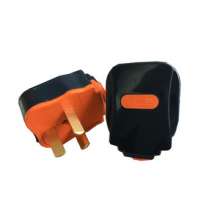 One piece of copper three-pole plug rubber-coated power plug converter 1.4 thick copper wiring plug only