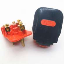 One piece of copper three-pole plug rubber-coated power plug converter 1.4 thick copper wiring plug only