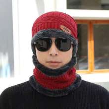 Add fleece caps in autumn and winter. Men's knitted hat. Two-piece bib ear protection wool hat. Cap. hat