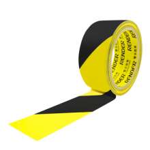 PVC black and yellow warning tape 48mm attached to the ground 18y wear-resistant zebra tape warning marking floor tape