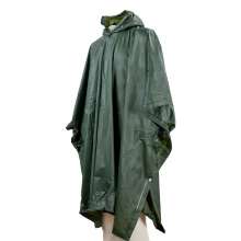 Army Green PVC Rain Poncho Raincoat Fashion Travel Lightweight Walking Transparent Outdoor Thicken Wearable Men and Women Adult Poncho Support Customization