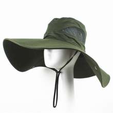 Outdoor men's spring and summer hats. Drawstring breathable sun hat fashion big brim hat fisherman hat. Fishing cap. cap