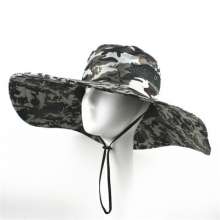 Outdoor men's spring and summer hats. Drawstring breathable sun hat fashion big brim hat fisherman hat. Fishing cap. cap