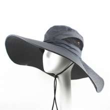Outdoor men's spring and summer hats. Drawstring breathable sun hat fashion big brim hat fisherman hat. Fishing cap. cap