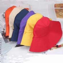 Bird eye cap. Big brim. Double-sided fisherman hat. Female spring and summer fresh Korean style cute student Japanese basin hat and sun hat. hat