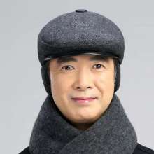 Middle-aged and elderly men's hats for autumn and winter. cap. Father and grandpa ear protection forward cap. Cotton flat cap