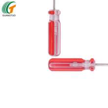 Production and supply of 3*117mm mini transparent color bar slotted screwdriver, red color bar slotted screwdriver