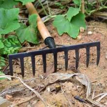 9 tooth rake. Grass rake. Rake the soil. Iron rake, deciduous rake, manganese steel nine-tooth rake, garden rake thickening