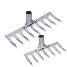 Lijin thickened nine-tooth nail rake. Soil loosening rake. Raking the grass rake. Lawn rake farm rake without handle