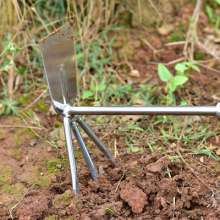 Lijin Chunmu small flower hoe. Stainless steel dual-purpose hoe with wooden handle. Small hoe Garden hoe and rake L-K2