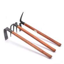 Forged small hoe garden weeding and soil loosening hoe. Flower hoe and second hoe. Agricultural vegetable hoe. Rake with Sophora handle