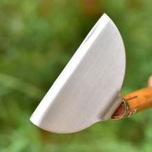 Stainless steel mini grass scythe. Tuck up the ground weeds and level the ground with weeding sickles. Mowing tools. hoe