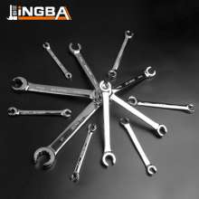 Mirror oil pipe wrench double-head open fork end wrench board auto auto repair and maintenance hardware tools