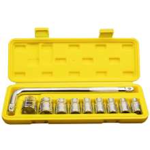 Chrome vanadium steel 10-piece sleeve set tool combination set curved rod sleeve head sleeve wrench