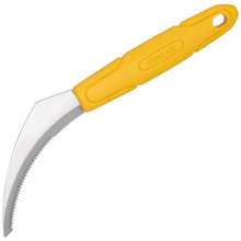 Stainless steel mowing. Mowing grass with tooth sickle. Small sickle garden agricultural serrated sickle. Small grass weeding knife H4386