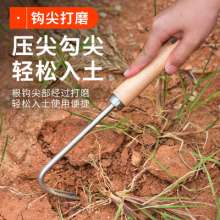 Stainless steel puller. Stainless steel hook. New-type root hook loosening soil and succulent weeding for gardening and weeding tools