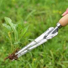 Lijin Chunmu stainless steel lawn mower with wooden handle. sickle. Gardening tools for removing weeds in road cracks