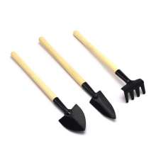 Lijin Gardening Wooden Handle Three-piece Set Mini three-piece set. shovel. hoe. Rake
