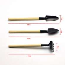 Lijin Gardening Wooden Handle Three-piece Set Mini three-piece set. shovel. hoe. Rake