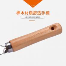 Lijin garden supplies stainless steel. root device. Garden weeder. Weeding tools seedling fork root taker beech wood handle