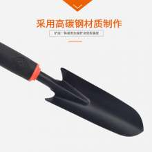 Five-tooth rake with vinyl handle. Gardening set of four. Flower shovel Dual-purpose hoe. gardening tools. garden farm tools set