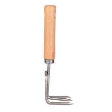 Lijin stainless steel gardening rake. Garden loosening rake for growing vegetables. three-tooth harrow