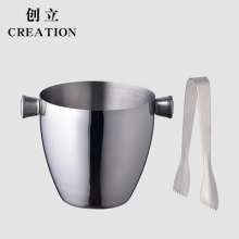 Stainless Steel Ice Bucket. KTV Champagne Bucket for Wine Bar. Round Ice Bucket