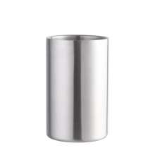 Stainless steel double insulated ice bucket. Straight round bar beer bucket. Ice bucket