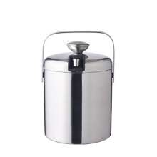 1.3L double insulated ice bucket. Champagne beer stainless steel bucket. Metal wine bar ice bucket