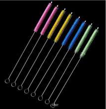 A variety of colored straw brushes 304 stainless steel nylon straw brush. Baby bottle cleaning brush. Straw brush small brush
