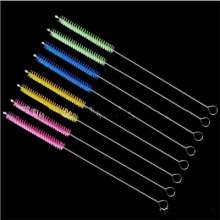 A variety of colored straw brushes 304 stainless steel nylon straw brush. Baby bottle cleaning brush. Straw brush small brush