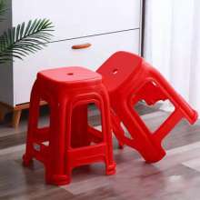 Plastic stool. Wholesale household thickened stackable dining table and chairs. Simple living room bench