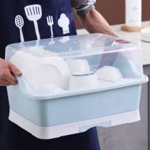 多功能大号塑料透明碗柜 厨房餐具 收纳碗碟架 家用日式碗筷沥水架