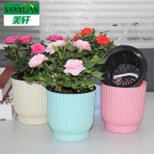 Meixuan lazy flowerpot automatic water-absorbing green plant pot. Hydroponic creative succulent resin plastic flowerpot