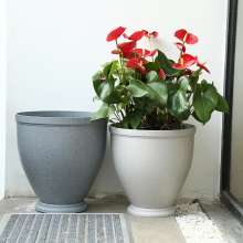 Meixuan Plastic Industry. Imitation cement imitation ceramic round flower pot. Plastic large flower pot. Large diameter simple European living room balcony floor flower pot