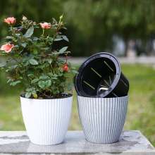 Meixuan self-absorbing lazy flowerpot .flowerpot .melamine cement retro flowerpot