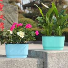 Meixuan Plastic Industry Combined lazy water storage flowerpot. Self-absorbing small potted plant. Green dill resin plastic flowerpot
