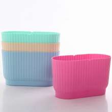 Meixuan Plastic Industry Combined lazy water storage flowerpot. Self-absorbing small potted plant. Green dill resin plastic flowerpot