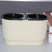 Meixuan Plastic Industry Combined lazy water storage flowerpot. Self-absorbing small potted plant. Green dill resin plastic flowerpot