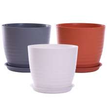 Meixuan creative swirl pattern personality small flower pot. Plastic round with tray green dill orchid succulent flower pot. Potted plant